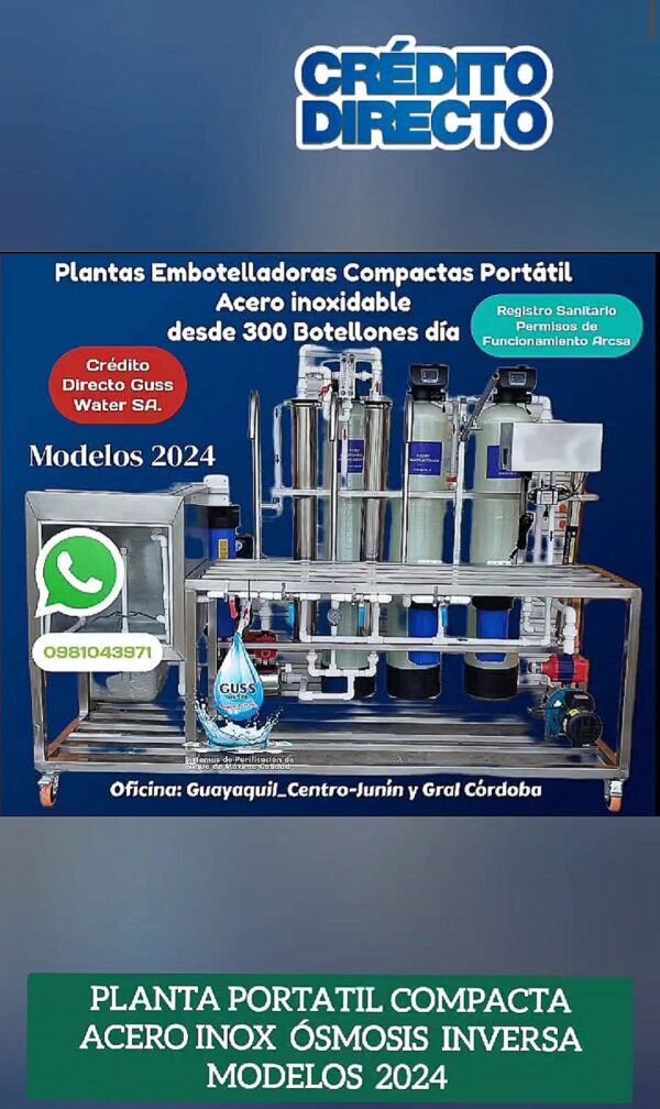 Planta Acero inoxidable Compacta 600 Botellones día_Ósmosis inversa.